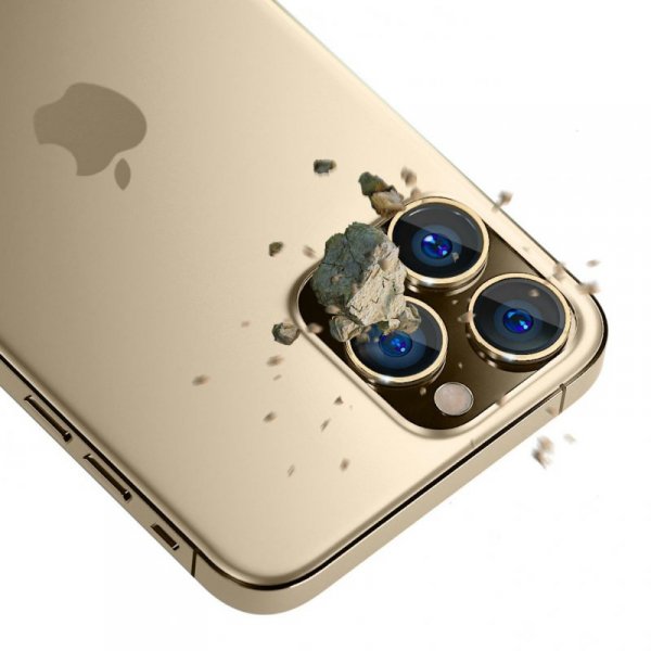3MK Lens Protection Pro iPhone 14 Pro / 14 Pro Max złoty/gold Ochrona na obiektyw aparatu z ramką montażową 1szt.