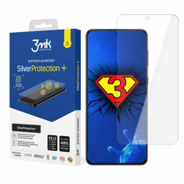 3MK Silver Protect+ Sam S23 Ultra S918Folia Antymikrobowa montowana na mokro