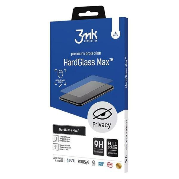 3MK HardGlass Max Privacy iPhone 15 Pro Max 6.7&quot; czarny/black, Fullscreen Glass