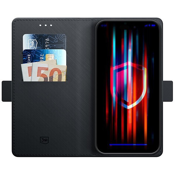 3MK Wallet Case iPhone 15 Plus 6.7&quot;czarny/black