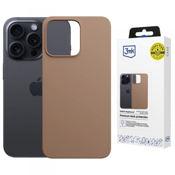 Etui 3MK Hardy MagSilicone do Apple      iPhone 15 Pro ciemnozłoty