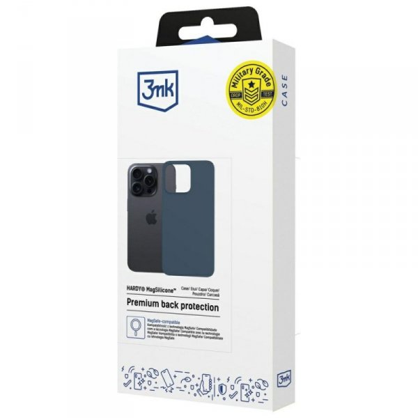 Etui 3MK Hardy MagSilicone do Apple      iPhone 15 Pro niebieski