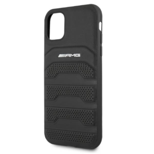 AMG AMHCN61GSEBK iPhone 11 / Xr 6,1&quot; czarny/black hardcase Leather Debossed Lines