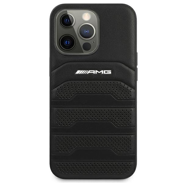 AMG AMHCP14XGSEBK iPhone 14 Pro Max 6,7&quot; czarny/black hardcase Leather Debossed Lines