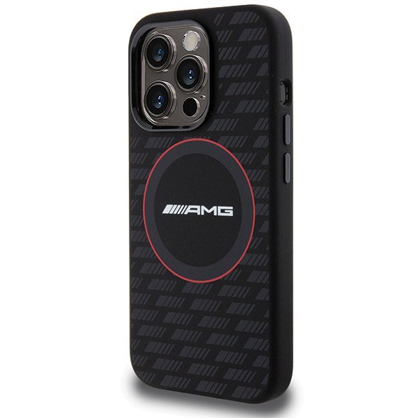AMG AMHMP15L23SMRK iPhone 15 Pro 6.1&quot; czarny/black hardcase Silicone Carbon Pattern MagSafe