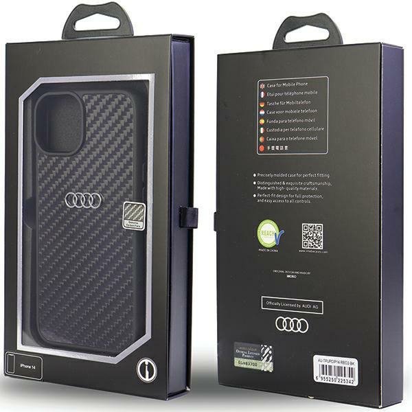 Audi Carbon Fiber iPhone 14 / 15 / 13 6.1&quot; czarny/black hardcase AU-TPUPCIP14-R8/D2-BK