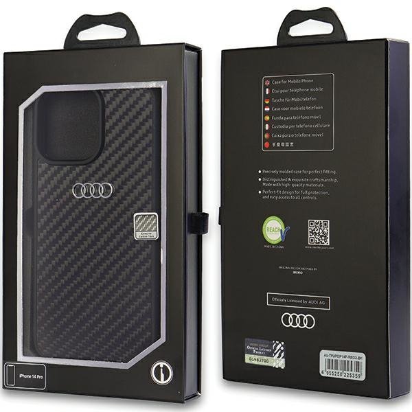 Audi Carbon Fiber iPhone 14 Pro 6.1&quot; czarny/black hardcase AU-TPUPCIP14P-R8/D2-BK