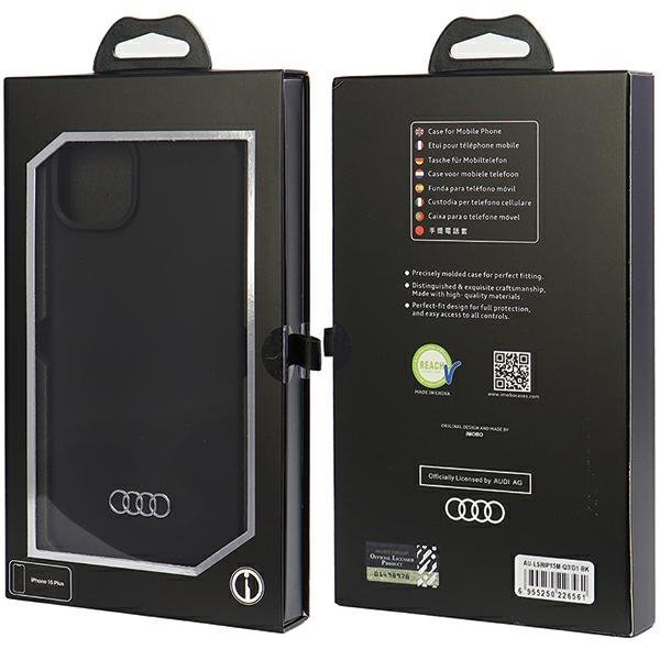 Audi Silicone Case iPhone 15 Plus / 14 Plus 6.7&quot; czarny/black hardcase AU-LSRIP15M-Q3/D1-BK