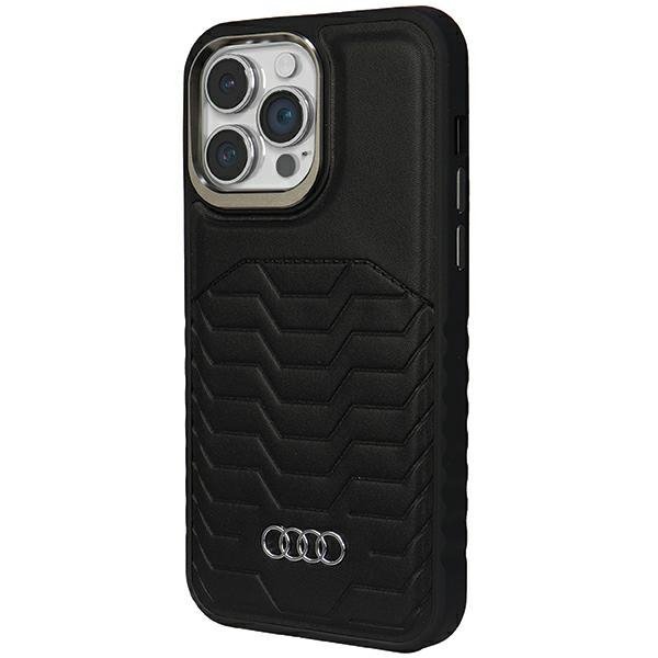 Audi Synthetic Leather MagSafe iPhone 15 Pro Max 6.7&quot; czarny/black hardcase AU-TPUPCMIP15PM-GT/D3-BK