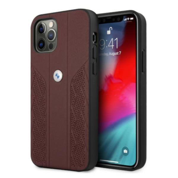 Etui BMW BMHCP12MRSPPR iPhone 12/12 Pro 6,1&quot; czerwony/red hardcase Leather Curve Perforate