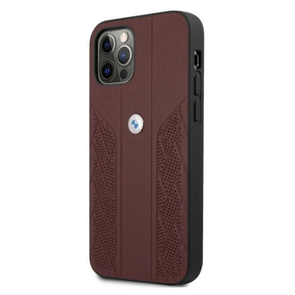 Etui BMW BMHCP12MRSPPR iPhone 12/12 Pro 6,1&quot; czerwony/red hardcase Leather Curve Perforate