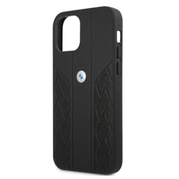 Etui BMW BMHCP12MRSPPK iPhone 12/12 Pro 6,1&quot; czarny/black hardcase Leather Curve Perforate