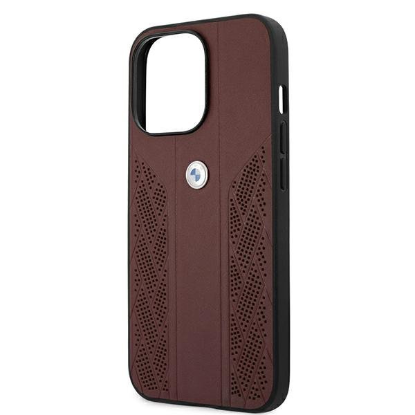 Etui BMW BMHCP13LRSPPR iPhone 13 Pro/13 6,1&quot; czerwony/red hardcase Leather Curve Perforate