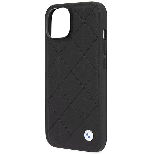 Etui BMW BMHCP14S22RQDK iPhone 14 / 15 / 13 6.1&quot; czarny/black Leather Quilted