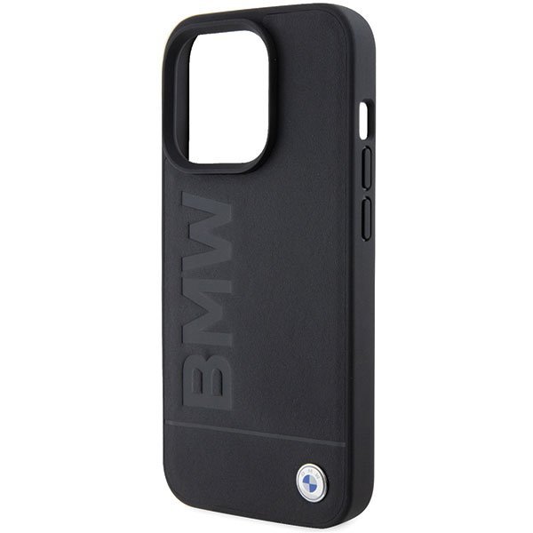 BMW BMHCP15LSLLBK iPhone 15 Pro 6.1&quot; czarny/black Leather Hot Stamp