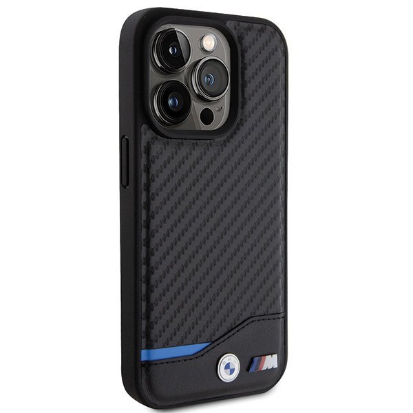 BMW BMHCP15L22NBCK iPhone 15 Pro 6.1&quot; czarny/black Leather Carbon