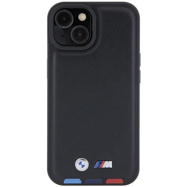 BMW BMHCP15S22PTDK iPhone 15 / 14 / 13 6.1&quot; czarny/black Leather Stamp Tricolor