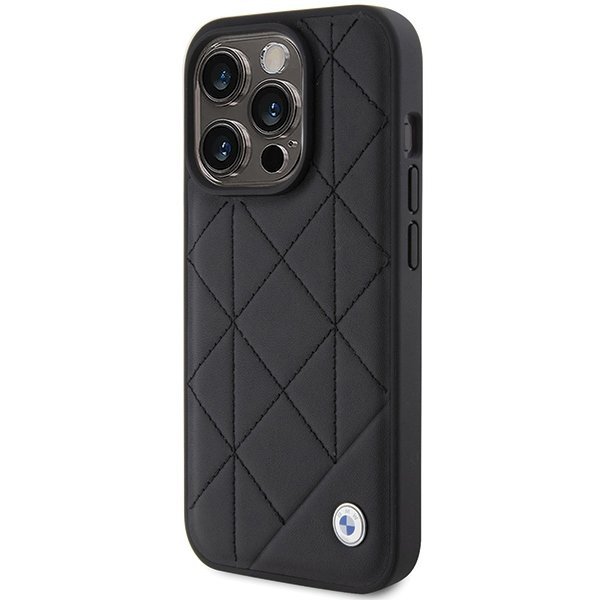 BMW BMHCP15X22RQDK iPhone 15 Pro Max 6.7&quot; czarny/black Leather Quilted
