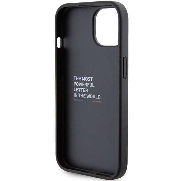 BMW BMHCP15SGSPCCK iPhone 15 / 14 / 13 6.1&quot; czarny/black hardcase Grip Stand Smooth & Carbon