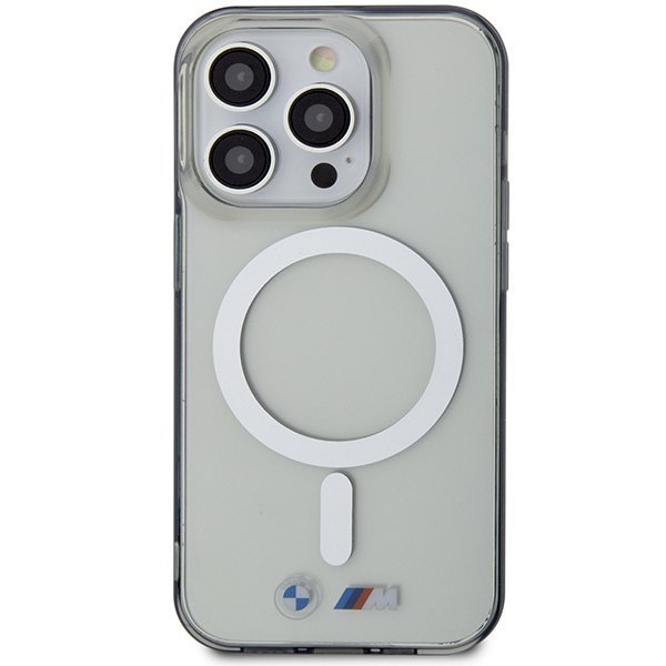 BMW BMHMP15LHCRS iPhone 15 Pro 6.1&quot; transparent hardcase Silver Ring MagSafe