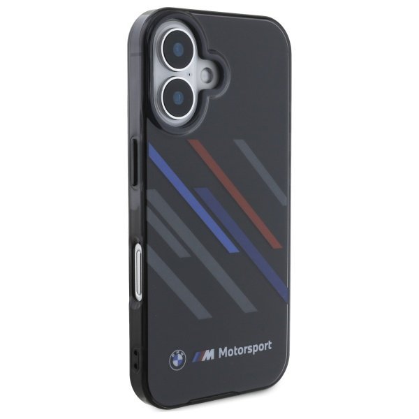 BMW BMHCP16M23HTRAK iPhone 16 Plus 6.7&quot;  czarny/black hardcase Motorsport IML Random Stripes
