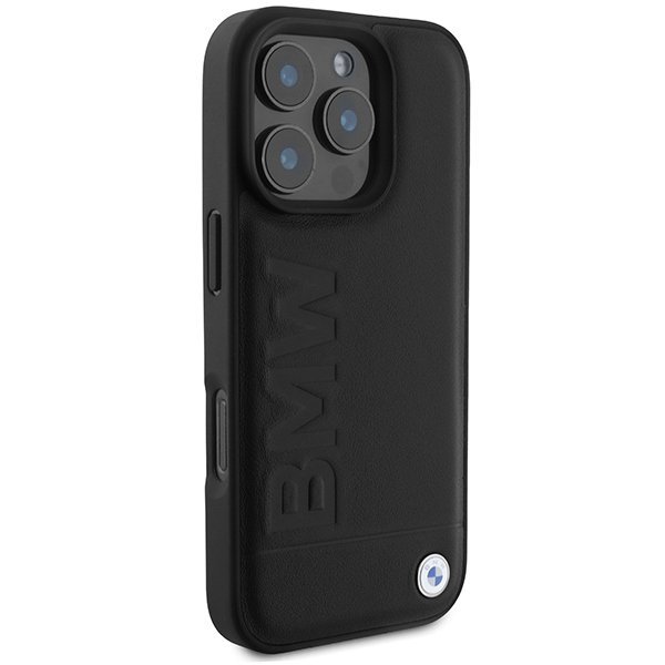 BMW BMHMP16XSLLBK iPhone 16 Pro Max 6.9&quot; czarny/black hardcase Leather Hot Stamp MagSafe