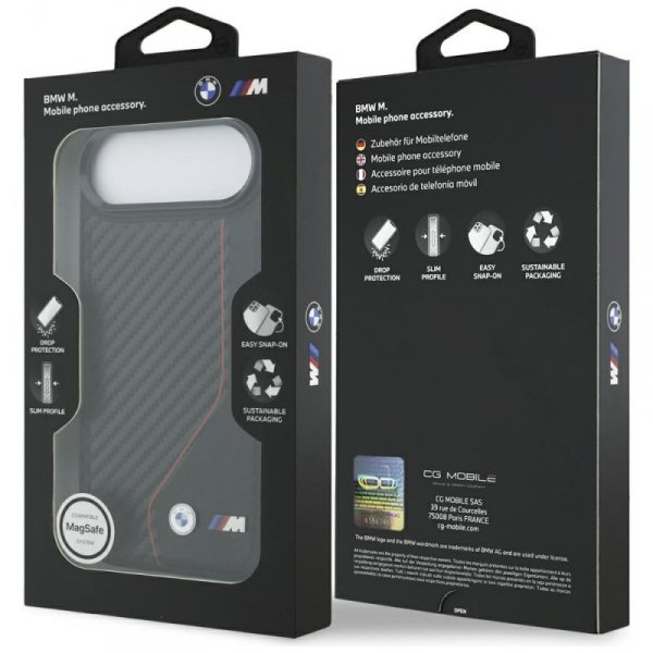 Etui BMW M Carbon Line & Logo MagSafe do iPhone Air czerwony