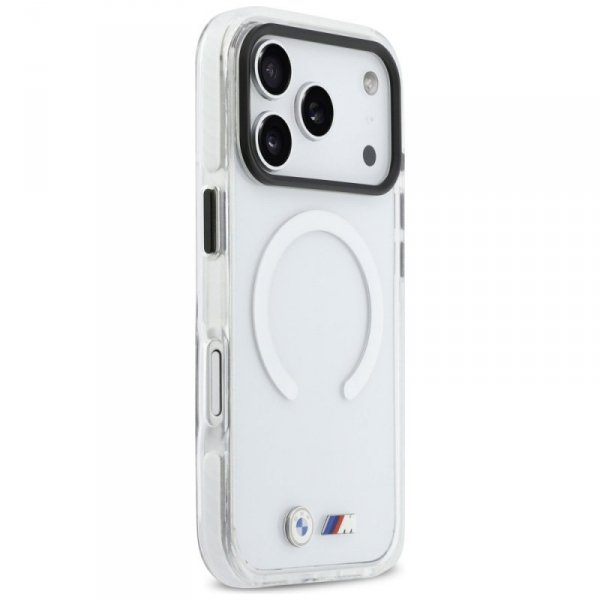 Etui BMW M IML Shockproof Metal Logos    MagSafe do iPhone 17 Pro przezroczysty
