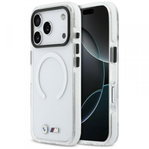 Etui BMW M IML Shockproof Metal Logos    MagSafe do iPhone 17 Pro Max przezroczysty