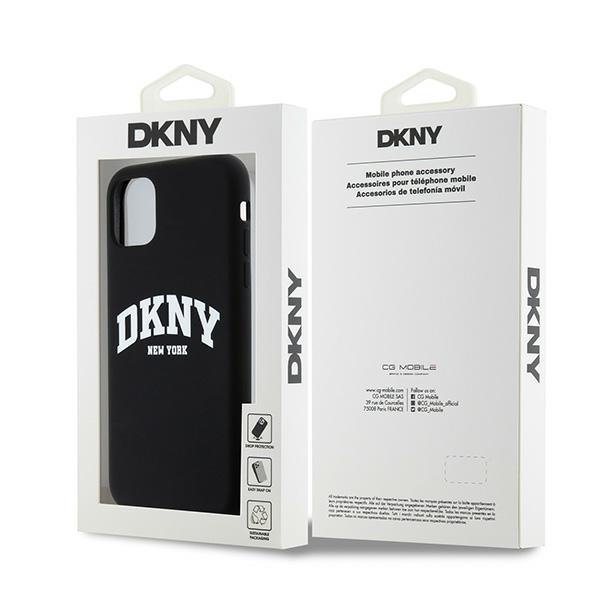 DKNY DKHMN61SNYACH iPhone 11 / Xr 6.1&quot; czarny/black hardcase Liquid Silicone White Printed Logo MagSafe