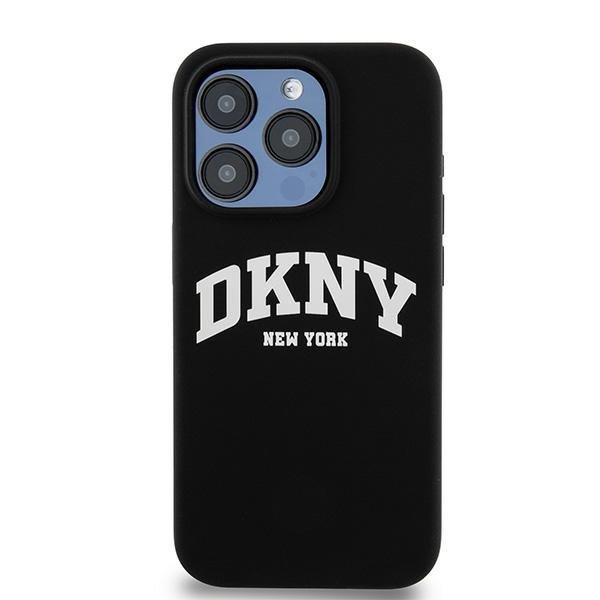 DKNY DKHMP13LSNYACH iPhone 13 Pro / 13 6.1&quot; czarny/black hardcase Liquid Silicone White Printed Logo MagSafe