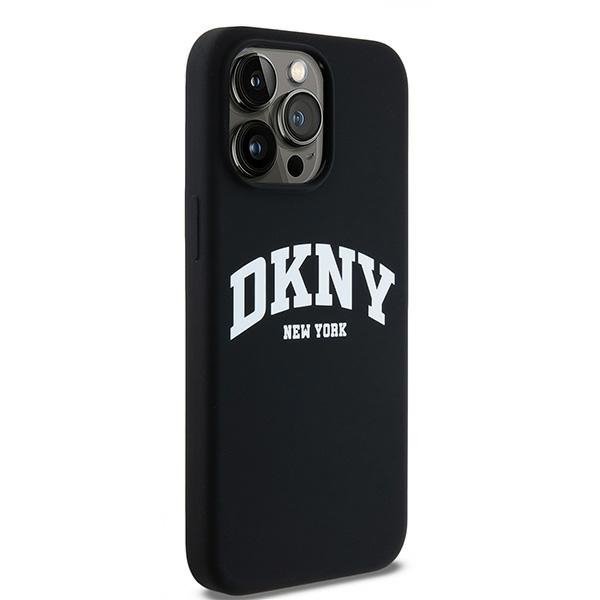 DKNY DKHMP15XSNYACH iPhone 15 Pro Max 6.7&quot; czarny/black hardcase Liquid Silicone White Printed Logo MagSafe