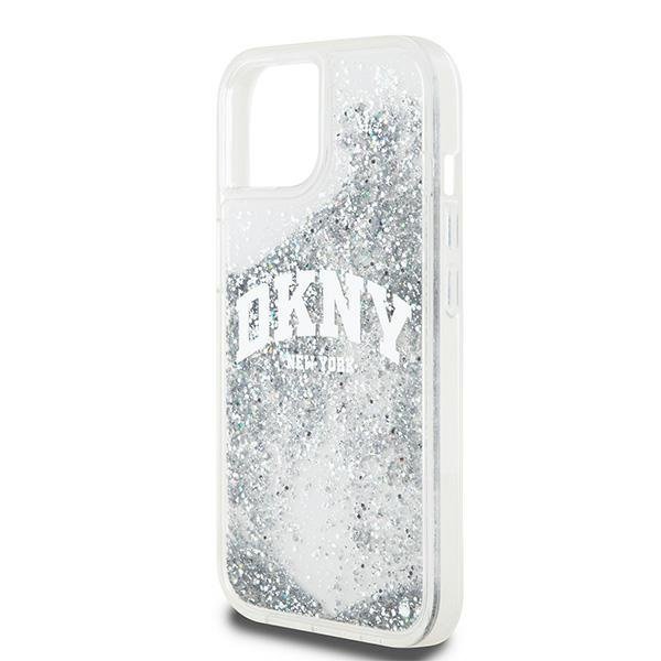 DKNY DKHCP15SLBNAET iPhone 15 / 14 / 13 6.1&quot; biały/white hardcase Liquid Glitter Big Logo