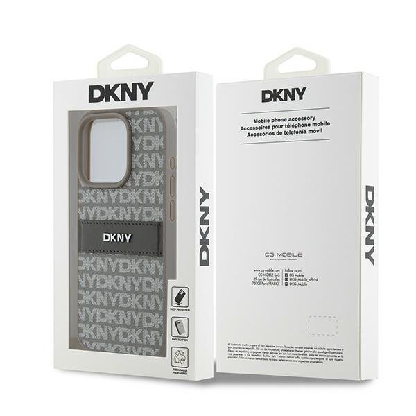 DKNY DKHCP15XPRTHSLE iPhone 15 Pro Max6.7&quot; beżowy/beige hardcase Leather Mono Stripe & Metal Logo