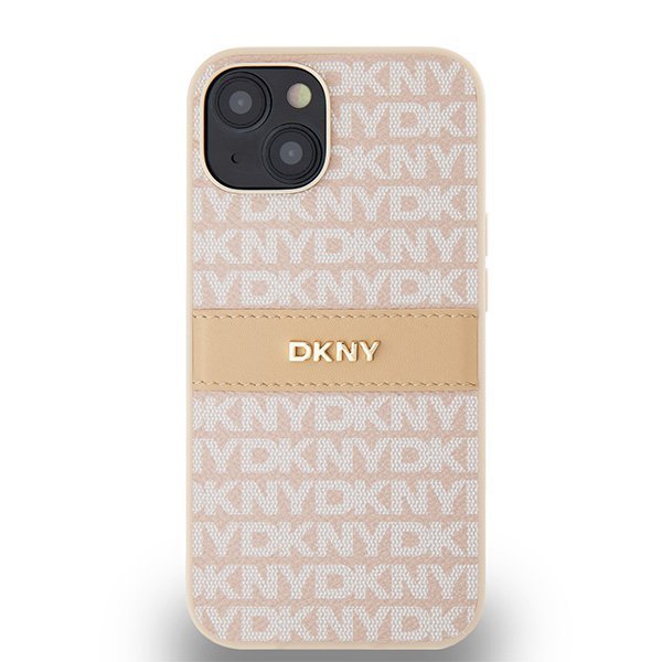 DKNY DKHCP14SPRTHSLP iPhone 14 / 15 / 136.1&quot; różowy/pink hardcase Leather Mono Stripe & Metal Logo