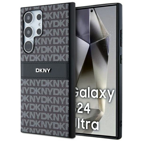 DKNY DKHCS24LPRTHSLK S24 Ultra S928 czarny/black hardcase Leather Mono Stripe & Metal Logo