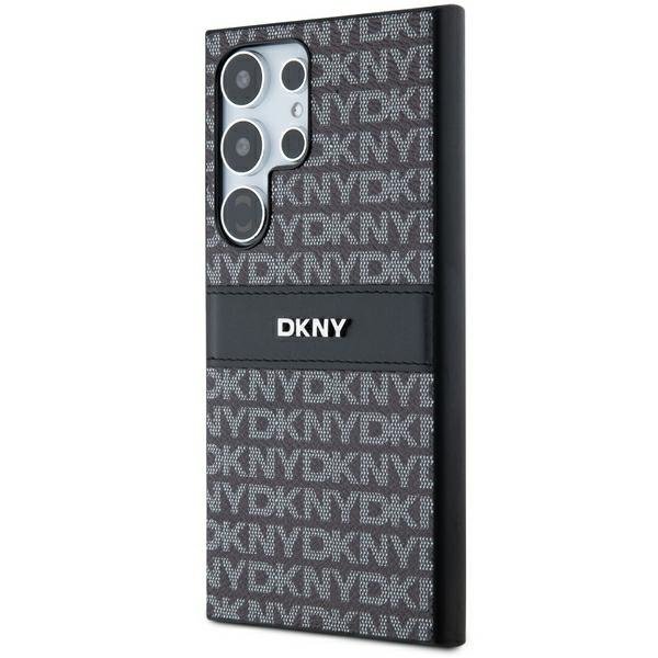 DKNY DKHCS24LPRTHSLK S24 Ultra S928 czarny/black hardcase Leather Mono Stripe & Metal Logo