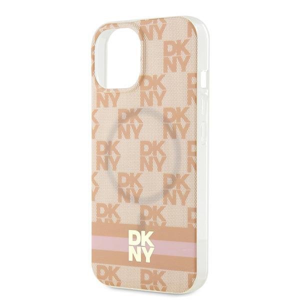 DKNY DKHMP15SHCPTSP iPhone 15 / 14 / 136.1&quot; różowy/pink hardcase IML Checkered Mono Pattern & Printed Stripes MagSafe