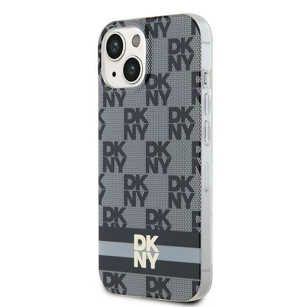 DKNY DKHMP15MHCPTSK iPhone 15 Plus /14 Plus 6.7&quot; czarny/black hardcase IML Checkered Mono Pattern & Printed Stripes MagSafe