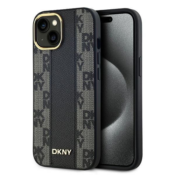 DKNY DKHMP14SPCPVSLK iPhone 14 / 15 / 136.1" czarny/black hardcase Leather Checkered Mono Pattern MagSafe