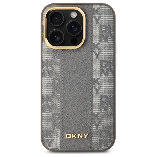 DKNY DKHMP14LPCPVSLE iPhone 14 Pro6.1&quot; beżowy/beige hardcase Leather Checkered Mono Pattern MagSafe