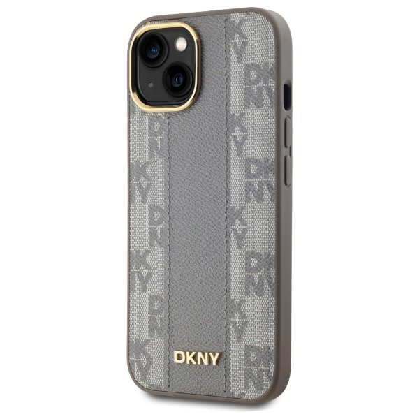 DKNY DKHMP15MPCPVSLE iPhone 15 Plus6.7&quot; beżowy/beige hardcase Leather Checkered Mono Pattern MagSafe