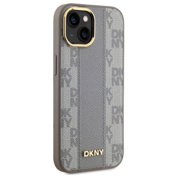 DKNY DKHMP15MPCPVSLE iPhone 15 Plus6.7&quot; beżowy/beige hardcase Leather Checkered Mono Pattern MagSafe