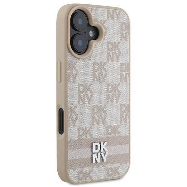 DKNY DKHCP16SPCPTSSP iPhone 16 6.1&quot;różowy/pink hardcase Checkered Pattern & Printed Stripes