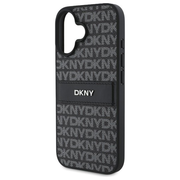 DKNY DKHCP16SPRTHSLK iPhone 16 6.1&quot; czarny/black hardcase Texture Pattern Tonal Stripe