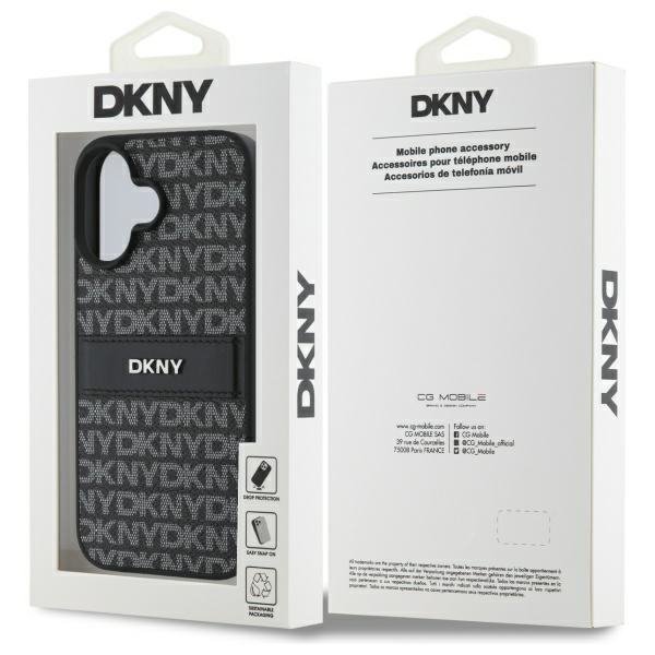 DKNY DKHCP16SPRTHSLK iPhone 16 6.1&quot; czarny/black hardcase Texture Pattern Tonal Stripe