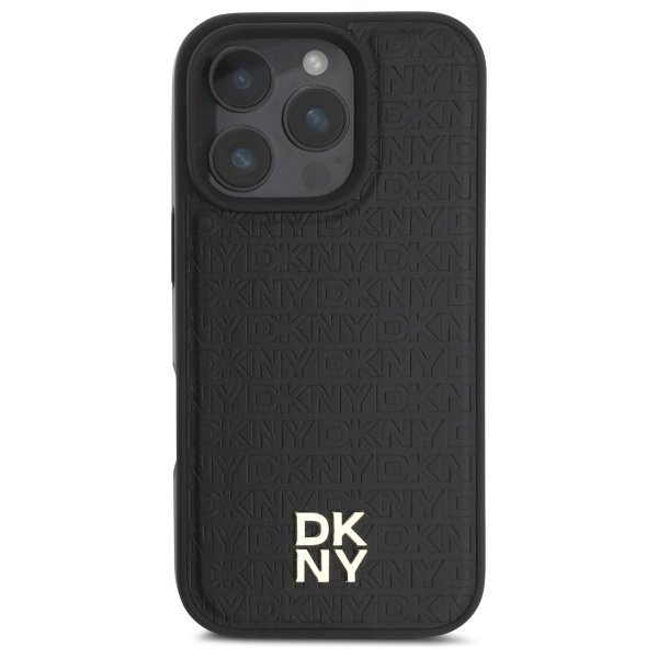 DKNY DKHMP16XPSHRPSK iPhone 16 Pro Max   6.9&quot; hardcase czarny/black Repeat Pattern Stack Logo MagSafe