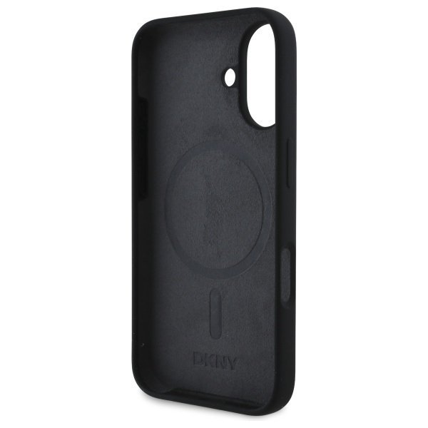 DKNY DKHMP16SSNYACH iPhone 16 6.1&quot;       czarny/black hardcase Silicone White Printed Logo MagSafe