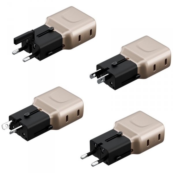 Ładowarka sieciowa Energea TravelGo      Adapter 45 2xUSB-C 45W złoto-czarna