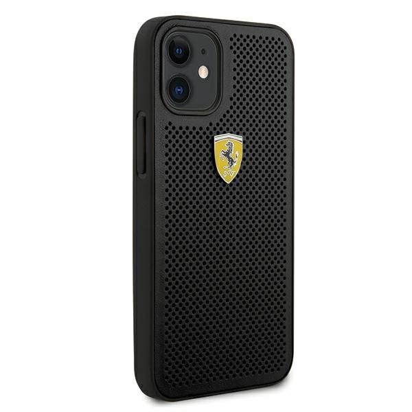 Ferrari FESPEHCP12SBK iPhone 12 mini 5,4&quot;  czarny/black hardcase On Track Perforated
